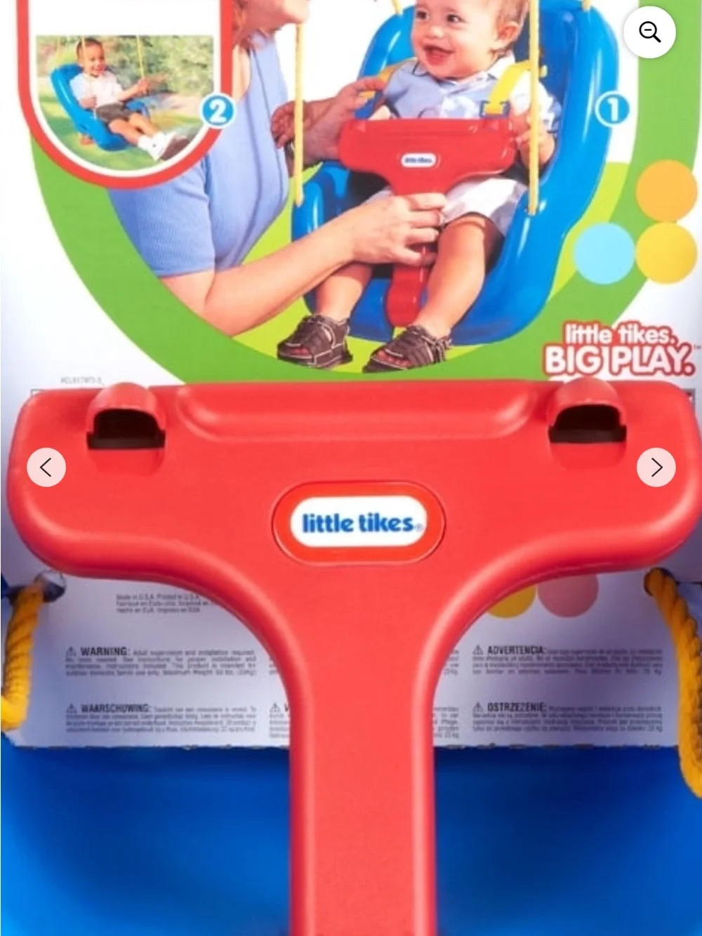 Red Toddler Swing Seat with Safety Front Bar